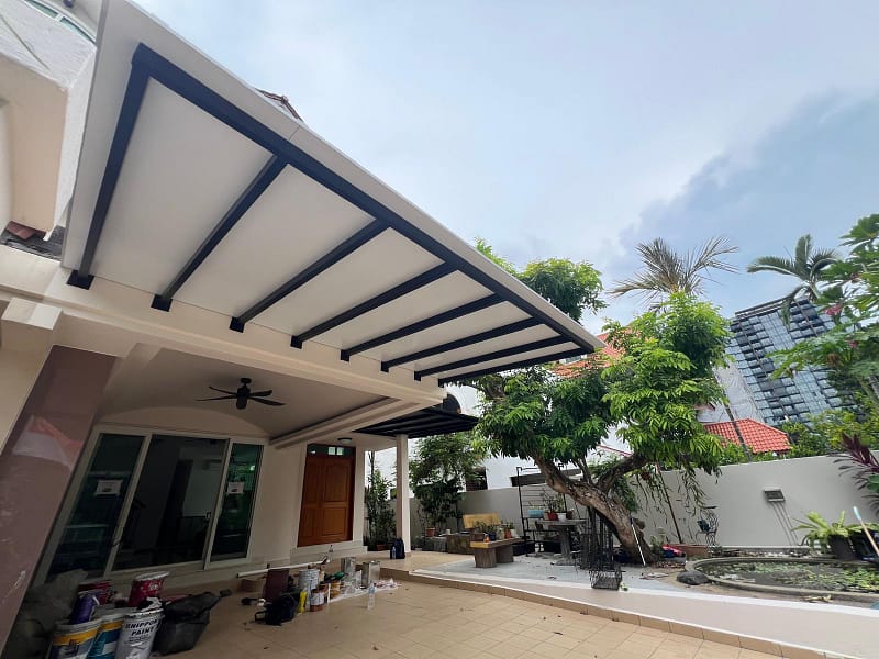 Durable aluminium composite awnings shading a balcony